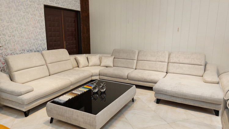 مبل مدرن ال مکانیزم ( مافیا )ده نفره رنگ طوسی روشن